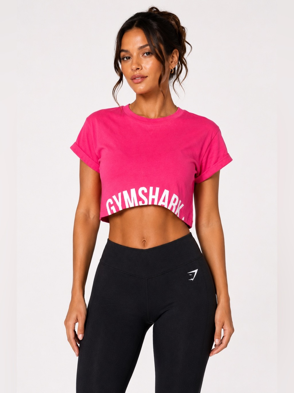 Gymshark Girls' Hot Pink Cropped Graphic Tee